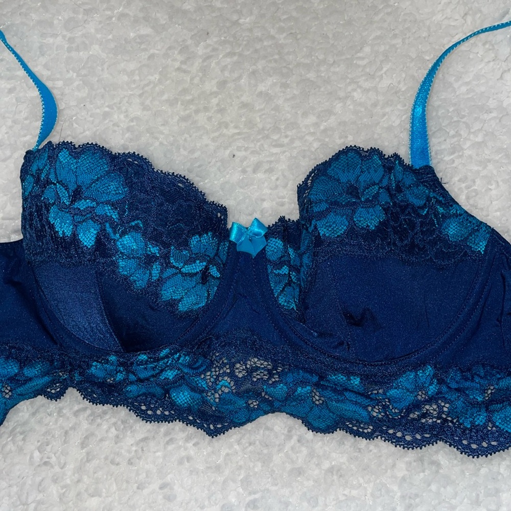 Electric Blue Adore Me Lace Corset Bra 34B